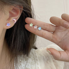 Load image into Gallery viewer, Sweet Compact Colorful Star Moon Earrings Shiny Versatile Ear Studs Earrings Women Jewelry Accessories