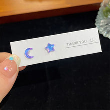Load image into Gallery viewer, Sweet Compact Colorful Star Moon Earrings Shiny Versatile Ear Studs Earrings Women Jewelry Accessories