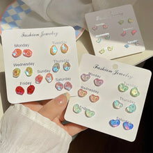 Load image into Gallery viewer, Colorful Sweet Earrings Simple Versatile Stone Butterfly Love Ear Studs Earrings Women Jewelry Accessories