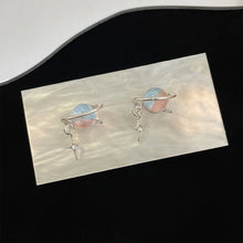 Load image into Gallery viewer, Fantasy Planet Fishtail Earrings Temperamental Niche Sea Salt Blue Clear Ear Studs Earrings Women Ear Jewelry