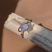 Load image into Gallery viewer, Blue Planet Ring Opening Adjustable Micro Inlaid Zircon Alloy Ring Fashionable Versatile Women Jewelry
