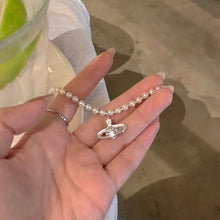 Load image into Gallery viewer, Unique Planet Pendant Pearl Bracelet Temperamental Versatile Alloy Beaded Bracelet Women Hand Jewelry