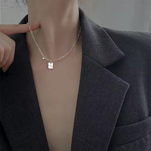 Load image into Gallery viewer, Lucky Little Square Pendant Necklace Bracelet Temperamental Niche Alloy Collarbone Chain Bracelet Women Jewelry