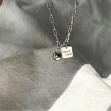 Load image into Gallery viewer, Lucky Little Square Pendant Necklace Bracelet Temperamental Niche Alloy Collarbone Chain Bracelet Women Jewelry
