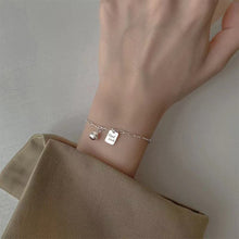 Load image into Gallery viewer, Lucky Little Square Pendant Necklace Bracelet Temperamental Niche Alloy Collarbone Chain Bracelet Women Jewelry