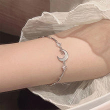 Load image into Gallery viewer, Niche Exquisite Moon Bracelet Versatile Simple Shiny Silvery Alloy Bracelet Women Hand Jewelry Accessory
