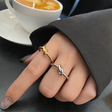 Load image into Gallery viewer, Simple Fashionable Twist Ring Opening Adjustable Silver Gold Alloy Ring Niche Women Jewelry Accessory