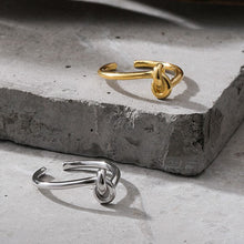Load image into Gallery viewer, Simple Fashionable Twist Ring Opening Adjustable Silver Gold Alloy Ring Niche Women Jewelry Accessory