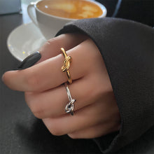 Load image into Gallery viewer, Simple Fashionable Twist Ring Opening Adjustable Silver Gold Alloy Ring Niche Women Jewelry Accessory