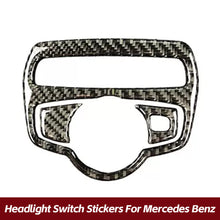 Load image into Gallery viewer, Car Carbon Fiber Headlight Switch Knob Trim Frame Sticker For Mercedes Benz GLC260 W205 C180 180L C200 C300 C GLC Class Interior Accessories