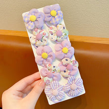 Load image into Gallery viewer, 10pcs Fabirc Flower Hair Tie Girls Ponytail Elastic Hair Bands Kids Hair Accessories Children Hair Ties Baby Headwear