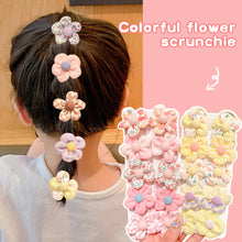 Load image into Gallery viewer, 10pcs Fabirc Flower Hair Tie Girls Ponytail Elastic Hair Bands Kids Hair Accessories Children Hair Ties Baby Headwear