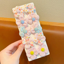 Load image into Gallery viewer, 10pcs Fabirc Flower Hair Tie Girls Ponytail Elastic Hair Bands Kids Hair Accessories Children Hair Ties Baby Headwear
