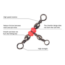 Load image into Gallery viewer, 20Pcs Fishing Buckle 360 Degree Beaded Mini Carbon Steel Rotating Ring Red Fish Hook Bait Line Connector Fishing Accessories