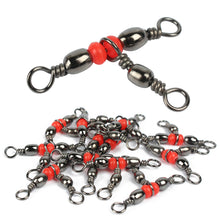 Load image into Gallery viewer, 20Pcs Fishing Buckle 360 Degree Beaded Mini Carbon Steel Rotating Ring Red Fish Hook Bait Line Connector Fishing Accessories