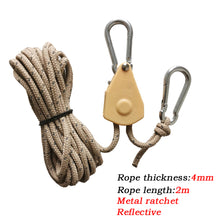 Load image into Gallery viewer, Camping Tent Lanyard Tie Down Rope Tightener Fastening Pulley Ratchet Hangers Awning Rope Hook Canopy Buckle Rope Tightening Straps Tool