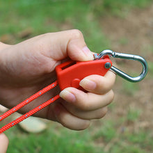 Load image into Gallery viewer, Camping Tent Lanyard Tie Down Rope Tightener Fastening Pulley Ratchet Hangers Awning Rope Hook Canopy Buckle Rope Tightening Straps Tool