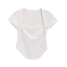 Load image into Gallery viewer, 2024 Summer Korean style Square neck short sleeve Women's Slimming T-shirt sexy Top Stylish Versatile Inner Wear