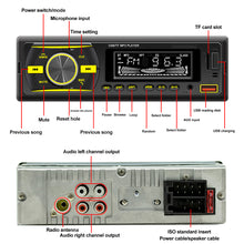 Load image into Gallery viewer, 1 Din Car Radio Bluetooth Handsfree Stereo Receiver USB TF Aux Audio MP3 Player Power ISO Head Unit with 7 Colors Lighting