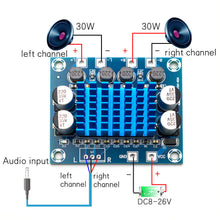 Load image into Gallery viewer, DC 8-26V 3A TPA3110 XH-A232 30W+30W 2.0 Channel Digital Stereo Audio Power Amplifier Board