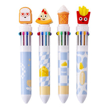 Load image into Gallery viewer, 10 Color Ballpoint Pen Graffiti Notebook Students' Christmas Gift Pen Multicolor Pen School Office Supplies Stationery Hamburger Pen