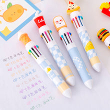 Load image into Gallery viewer, 10 Color Ballpoint Pen Graffiti Notebook Students' Christmas Gift Pen Multicolor Pen School Office Supplies Stationery Hamburger Pen