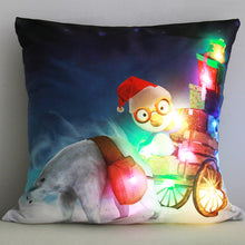 Load image into Gallery viewer, Christmas Glowing Pillowcase with LED Light Home Sofa Cusion Cover Holiday Decoration Merry Christmas Colorful Light Pillow Case Gifts