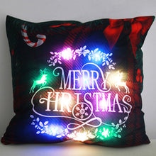 Load image into Gallery viewer, Christmas Glowing Pillowcase with LED Light Home Sofa Cusion Cover Holiday Decoration Merry Christmas Colorful Light Pillow Case Gifts