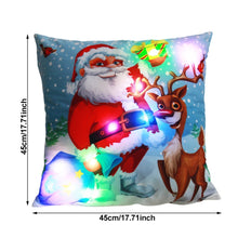 Load image into Gallery viewer, Christmas Glowing Pillowcase with LED Light Home Sofa Cusion Cover Holiday Decoration Merry Christmas Colorful Light Pillow Case Gifts