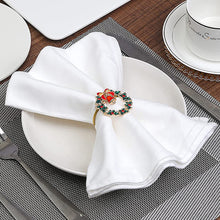 Load image into Gallery viewer, Christmas Napkin Ring Xmas Elk Wreath Bell Napkin Buckle Merry Christmas Napink Holder Party Dinner Table Decoration