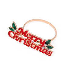 Load image into Gallery viewer, Christmas Napkin Ring Xmas Elk Wreath Bell Napkin Buckle Merry Christmas Napink Holder Party Dinner Table Decoration
