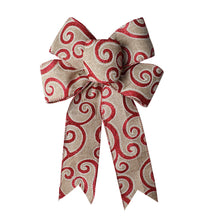 Load image into Gallery viewer, 32cm Large Christmas Decorative Bow Christmas Tree Decoration Mesh Bow Knot Ribbon Bow Knot Xmas Glittering Bows Home Decor