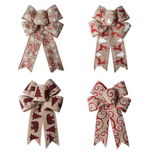 Load image into Gallery viewer, 32cm Large Christmas Decorative Bow Christmas Tree Decoration Mesh Bow Knot Ribbon Bow Knot Xmas Glittering Bows Home Decor