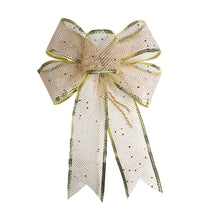 Load image into Gallery viewer, 32cm Large Christmas Decorative Bow Christmas Tree Decoration Mesh Bow Knot Ribbon Bow Knot Xmas Glittering Bows Home Decor