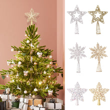 Load image into Gallery viewer, Christmas Tree Topper Glittering Snowflake Star Treetop Topper Xmas Tree Decor Ornament Christmas Decorations for Tree
