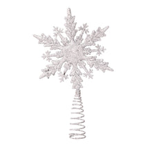 Load image into Gallery viewer, Christmas Tree Topper Glittering Snowflake Star Treetop Topper Xmas Tree Decor Ornament Christmas Decorations for Tree