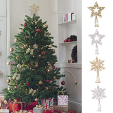 Load image into Gallery viewer, Christmas Tree Topper Glittering Snowflake Star Treetop Topper Xmas Tree Decor Ornament Christmas Decorations for Tree