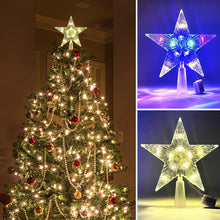 Load image into Gallery viewer, Glowing Christmas Tree Topper Xmas Tree Transparent Star with LED Light Tree Decorations for Home Xmas Ornaments Navidad Props