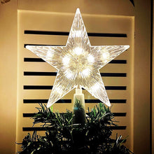Load image into Gallery viewer, Glowing Christmas Tree Topper Xmas Tree Transparent Star with LED Light Tree Decorations for Home Xmas Ornaments Navidad Props