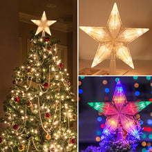 Load image into Gallery viewer, 20cm Glowing Christmas Tree Topper Xmas Tree Star Lamp with Light Tree Decorations for Home Xmas Ornaments Navidad Props
