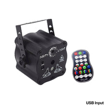 Load image into Gallery viewer, USB Rechargeable Stage Party Laser Projector Lamp Disco Voice Controlled Red Green DJ Strobe Lights Club Family Holiday Christmas Lights Projector