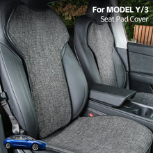 Load image into Gallery viewer, Car Flax Seat Pad Cover Comfortable Non-slip Breathable Front Rear Seatback Cushion For Tesla Model 3 Model Y