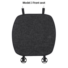 Load image into Gallery viewer, Car Flax Seat Pad Cover Comfortable Non-slip Breathable Front Rear Seatback Cushion For Tesla Model 3 Model Y