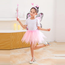 Load image into Gallery viewer, 3/4pcs Kids Butterfly Wings Set Girls Butterfly Dress Headband Wand Halloween Party Costume Children Fairy Props Christmas Photography Clothes Props