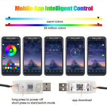Load image into Gallery viewer, 110cm Car Ambient Lights USB APP Control Remote LED Interior RGB Symphony Atmosphere Lamp for Tesla Model 3 Y S X