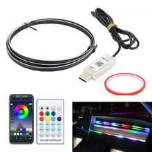 Load image into Gallery viewer, 110cm Car Ambient Lights USB APP Control Remote LED Interior RGB Symphony Atmosphere Lamp for Tesla Model 3 Y S X