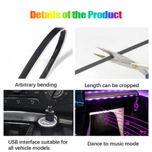 Load image into Gallery viewer, 110cm Car Ambient Lights USB APP Control Remote LED Interior RGB Symphony Atmosphere Lamp for Tesla Model 3 Y S X