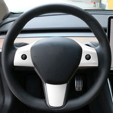 Load image into Gallery viewer, 3Pcs Car Steering Wheel Cover Trim ABS Sticker Patch Modified Decoration for Tesla Model 3 Model Y Interior Accessories