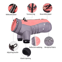 Load image into Gallery viewer, Reflective Winter Warm Thicken Pet Dog Jacket Waterproof High Collar Dog Clothes for Medium Large Dogs Puppy Coat