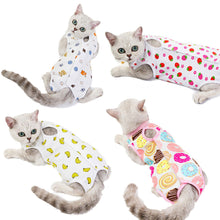 Load image into Gallery viewer, Pet Cat Weaning Cotton Clothes Sterilization Jumpsuit Anti-licking Surgery Recovery Care Suit for Cat Puppy Kitten